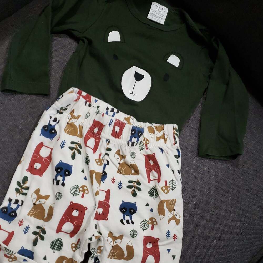 Cutie Pie 2 Piece Outfit Foxes Bear Woodland‎ 6-9 mths